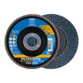 Pferd 5" x 7/8" A.H. POLIFAN® Flap Disc - Z PSF EXTRA STEELOX, Zirconia, 80 Grit, Conical 60636